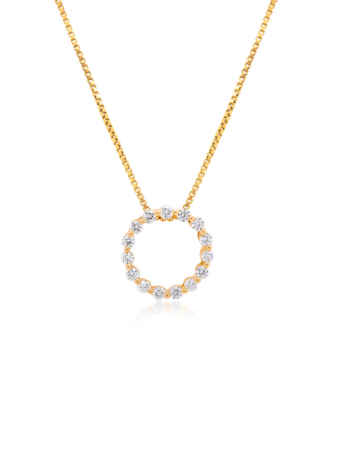 Diamond Circle of Life Necklace, 18K YG
