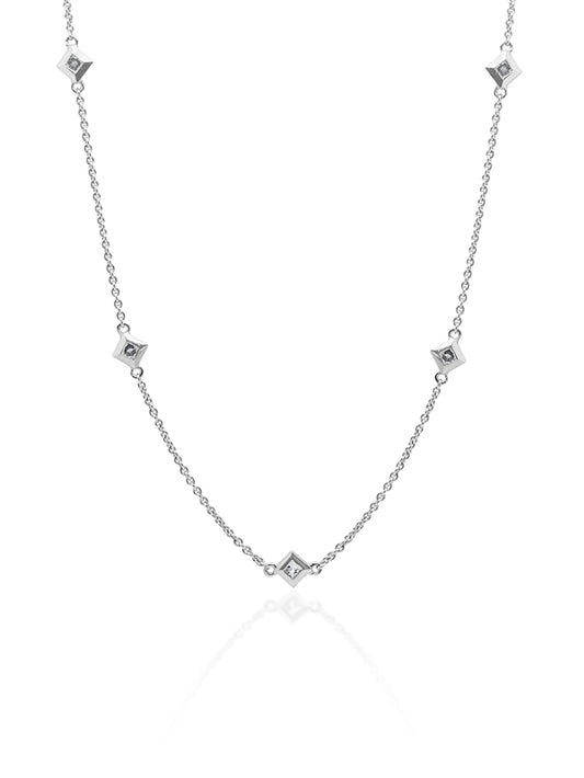 0.21 Carat Diamond Set Necklace in 9 Carat White Gold