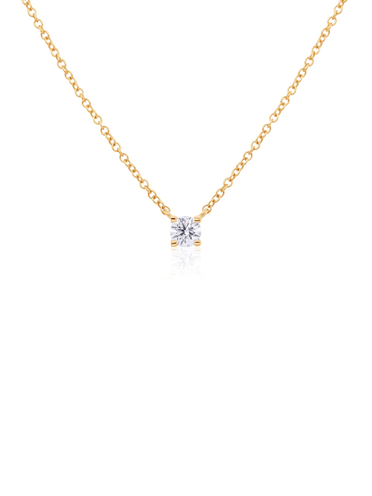 Lab Grown 0.30 Carat Diamond Set Pendant, 9 Carat Yellow Gold, 45cm