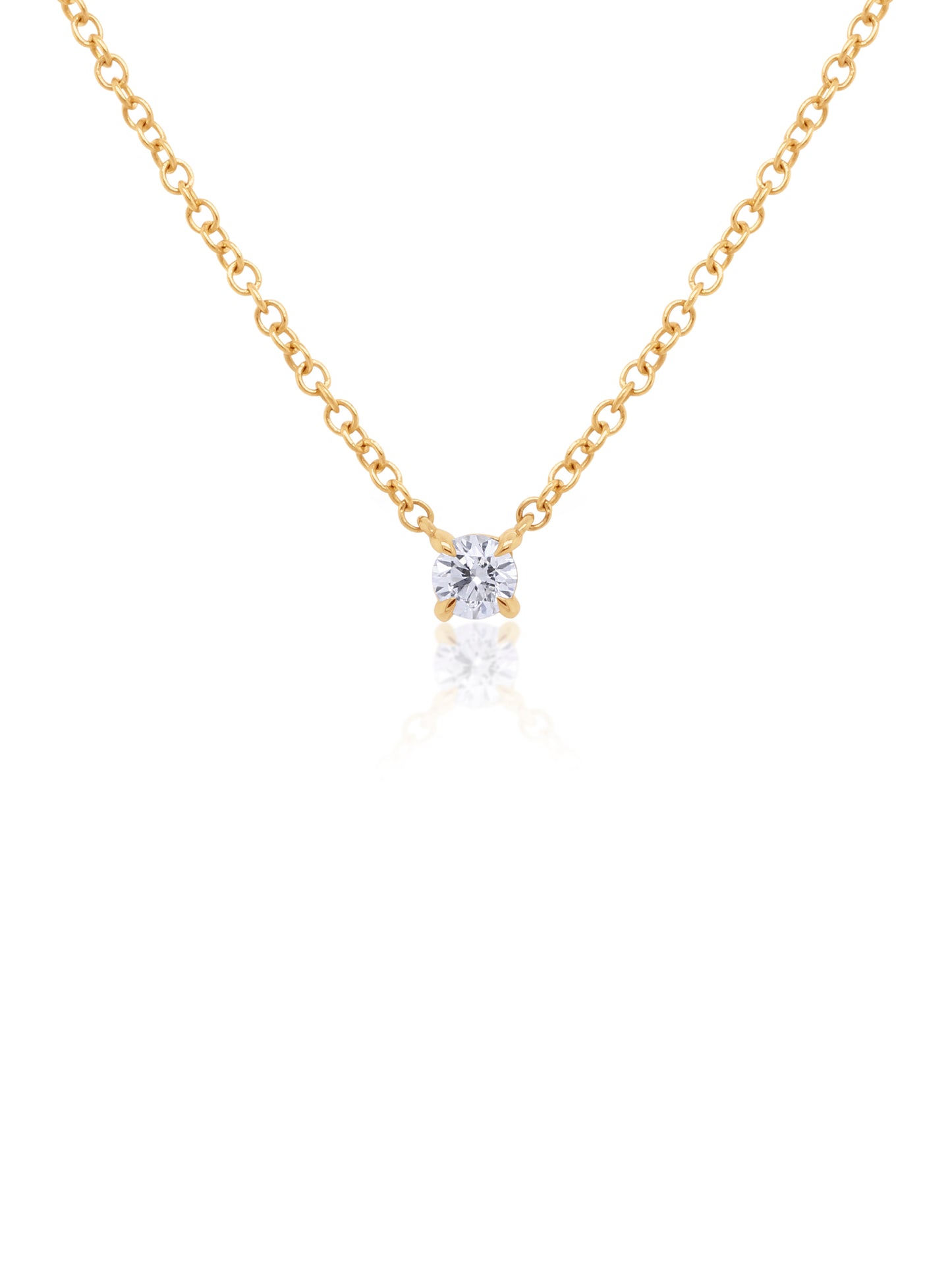 Solitaire Diamond Set Pendant T=0.15ct, 9 Carat Yellow Gold