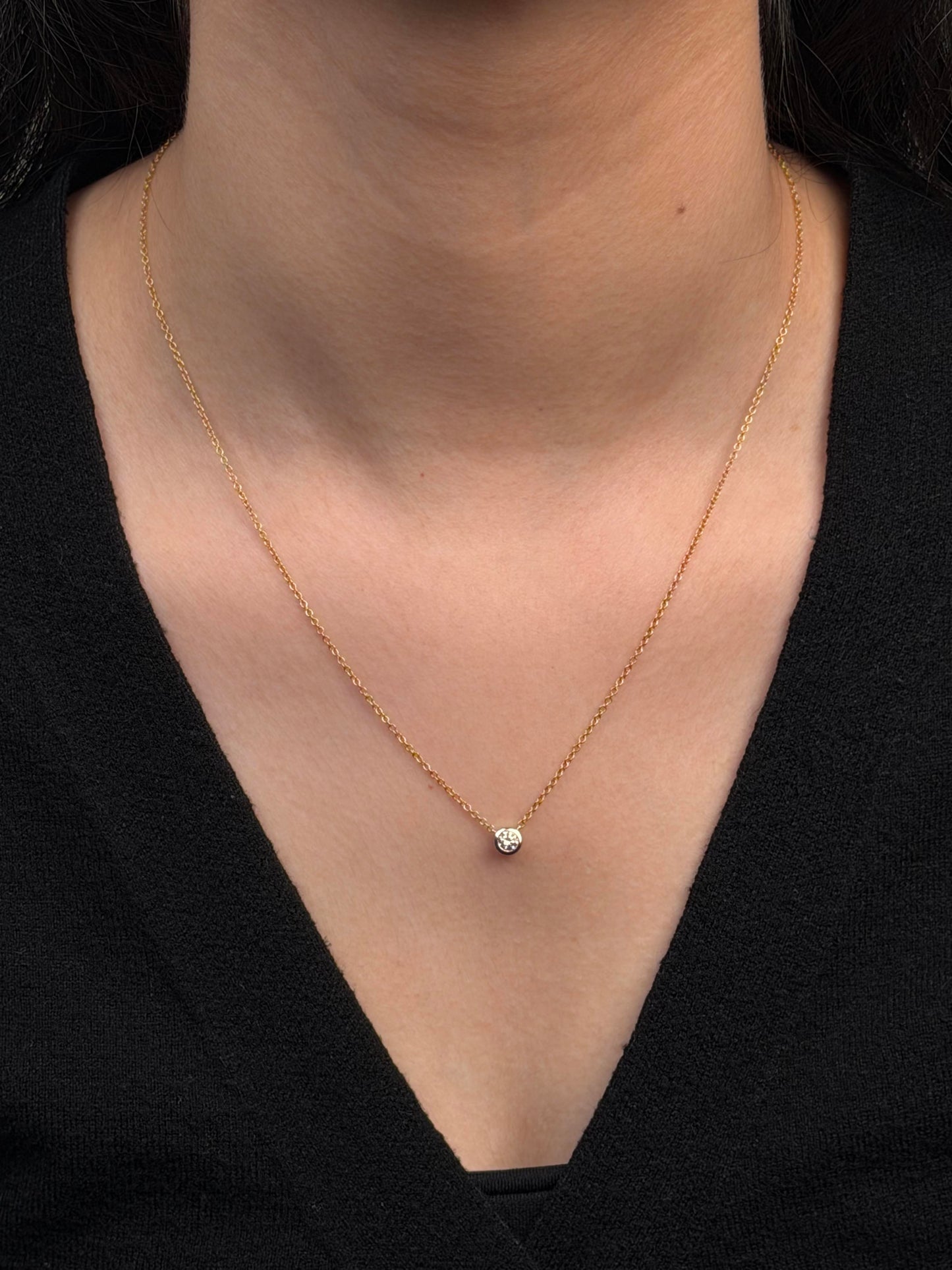 Lab Grown Diamond Pendant T=0.20ct, 9K Yellow Gold