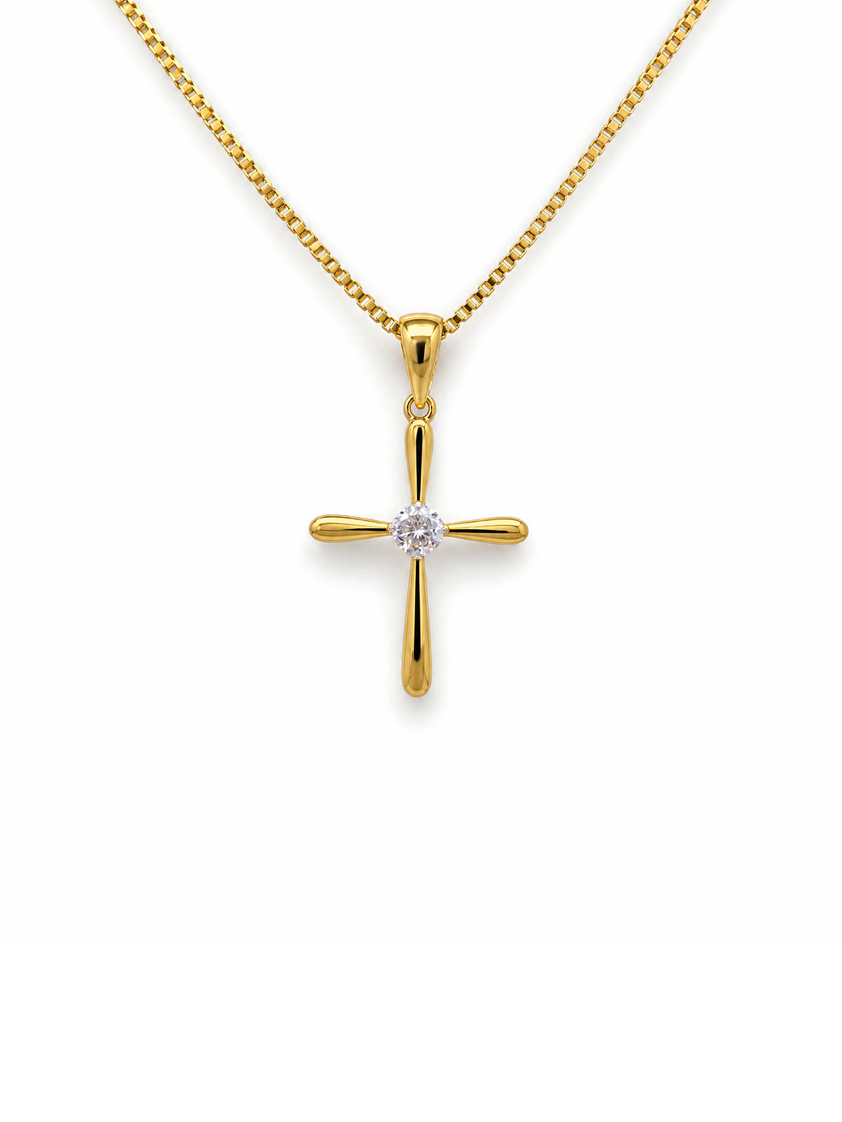Lab Grown Diamond Set Cross Pendant, 9 Carat Yellow Gold
