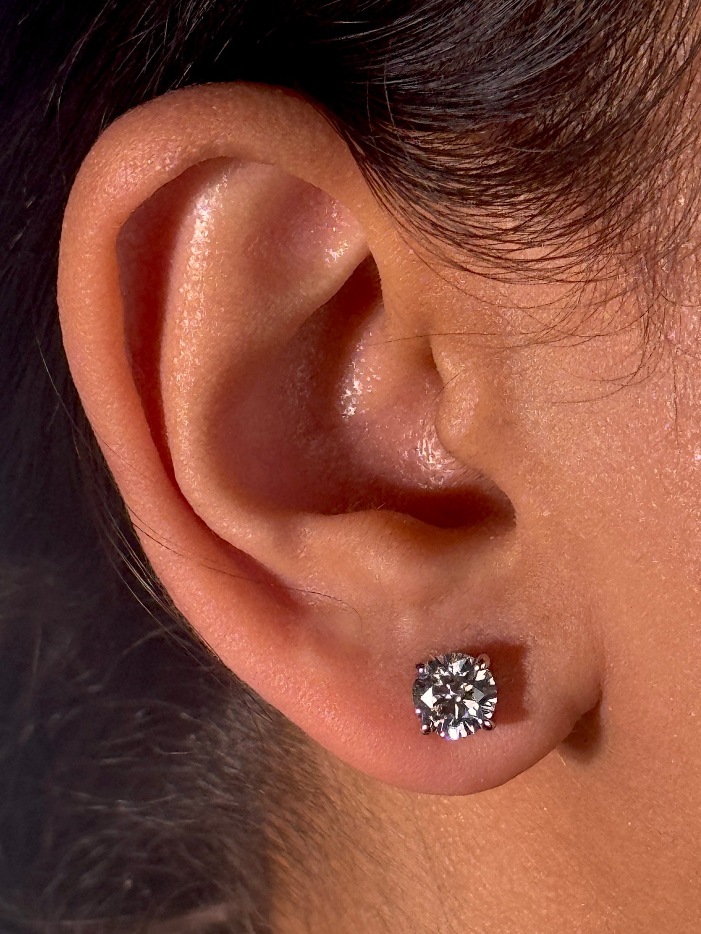 Lab Grown Diamond Stud Earrings, 2x1.00ct 9K Yellow Gold.