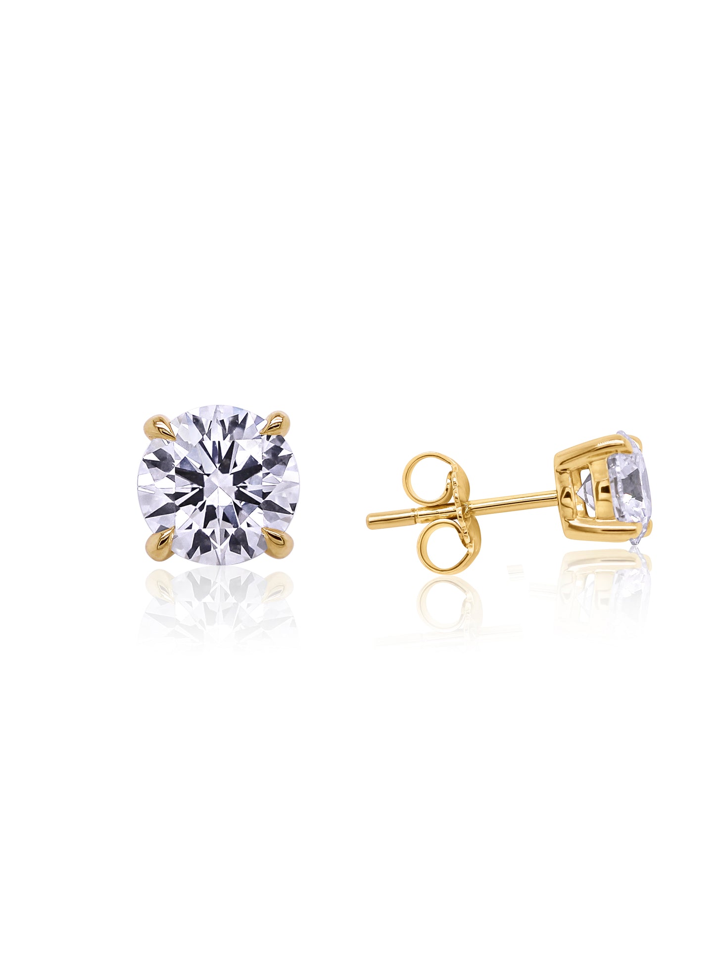 Lab Grown Diamond Stud Earrings, 2x1.00ct 9K Yellow Gold.