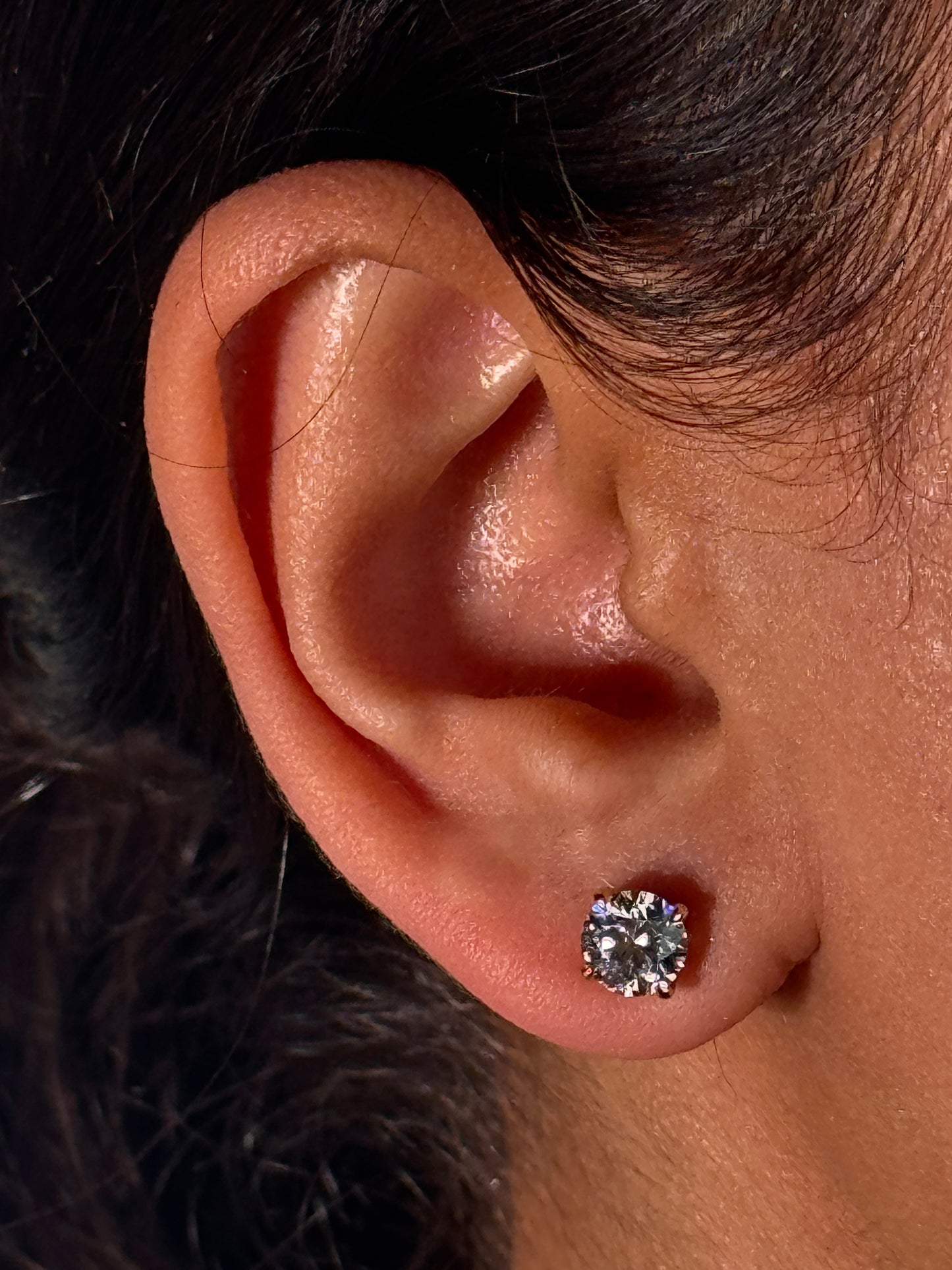 Lab Grown Diamond Stud Earrings, 2x1.00ct 9K White Gold.