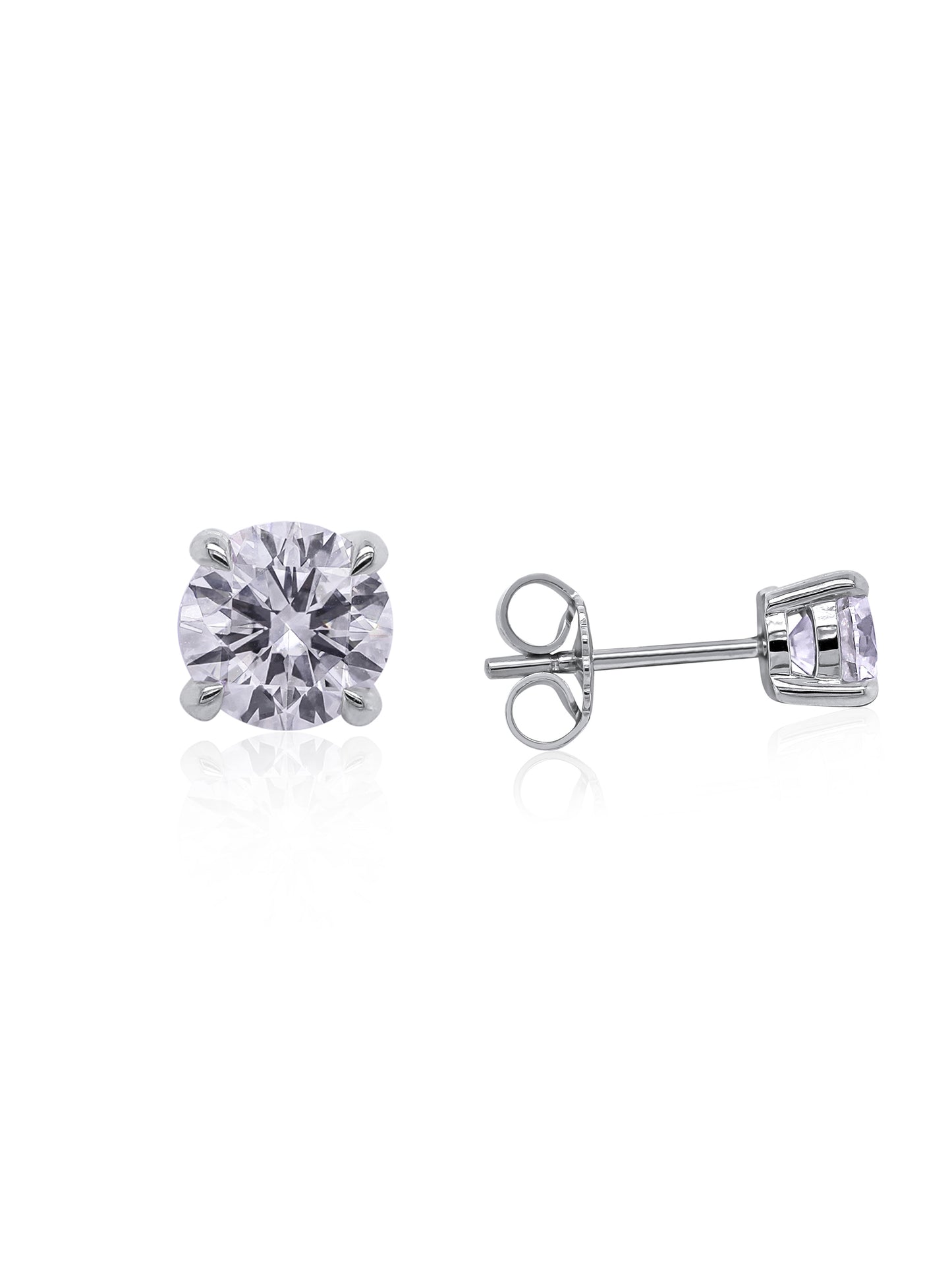 Lab Grown Diamond Stud Earrings, 2x0.75ct 9K White Gold.