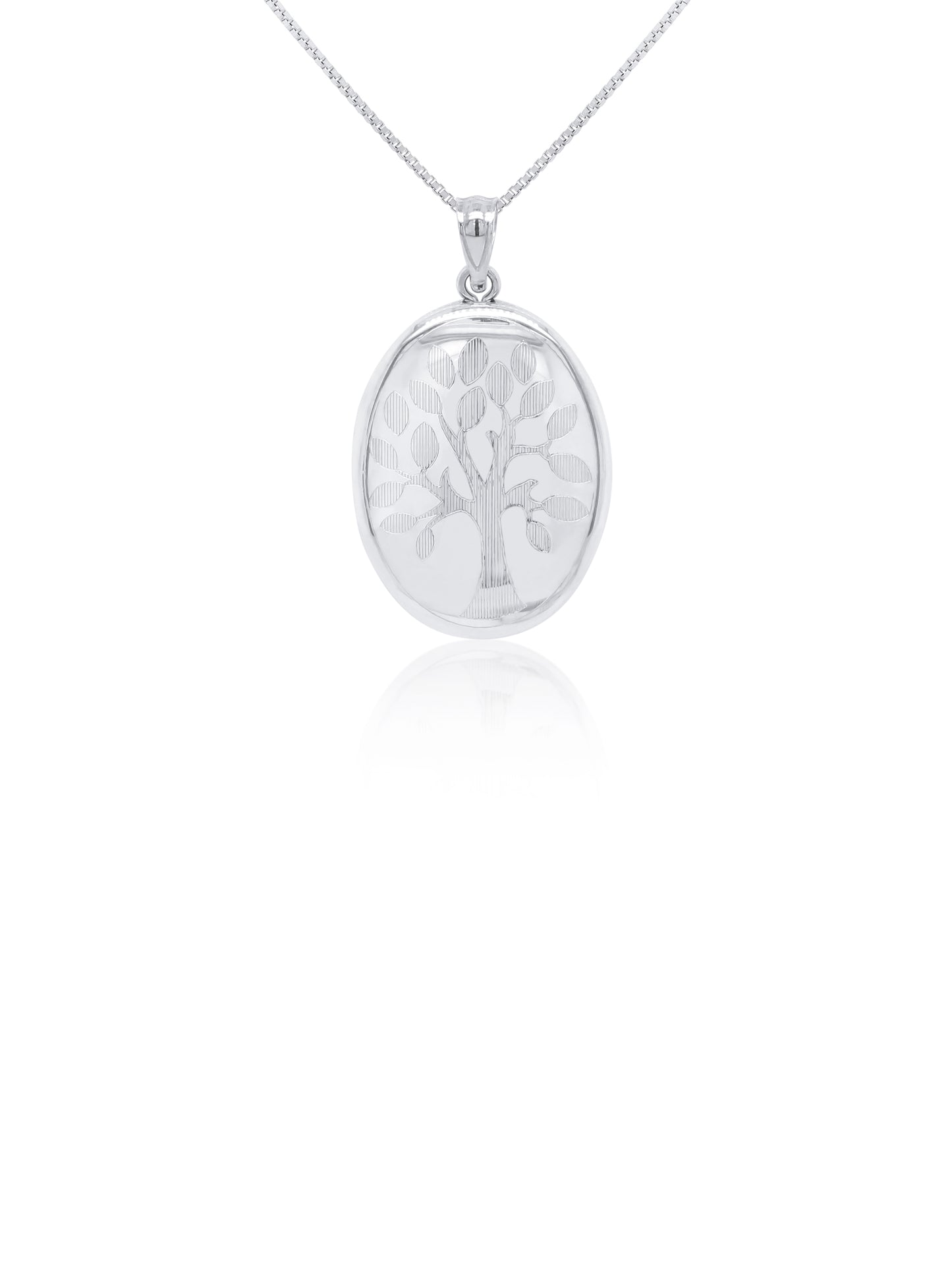 Oval Tree Of Life Locket, Sterling Silver.