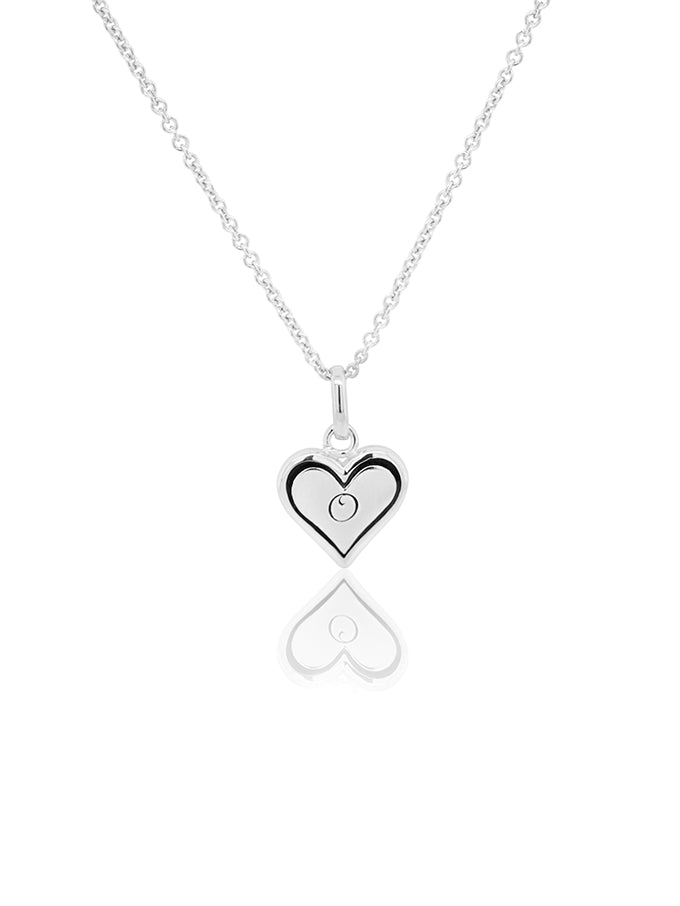 Heart Initial Necklace Sterling Silver, 42-45cm Adjustable Chain