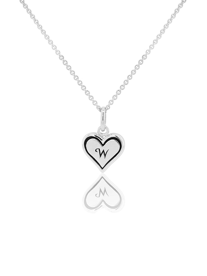 Heart Initial Necklace Sterling Silver, 42-45cm Adjustable Chain