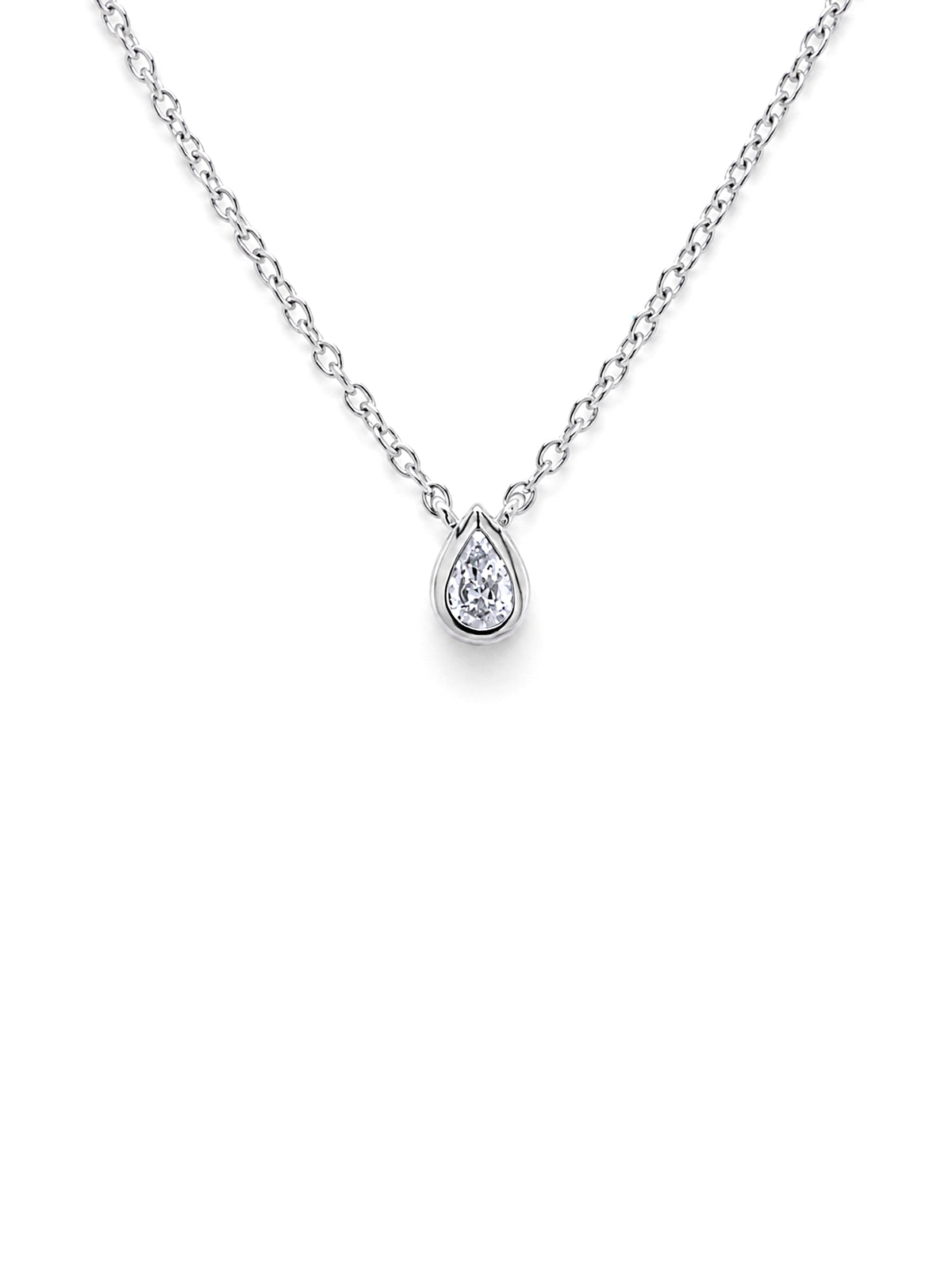 Lab Grown Diamond Pendant, Sterling Silver