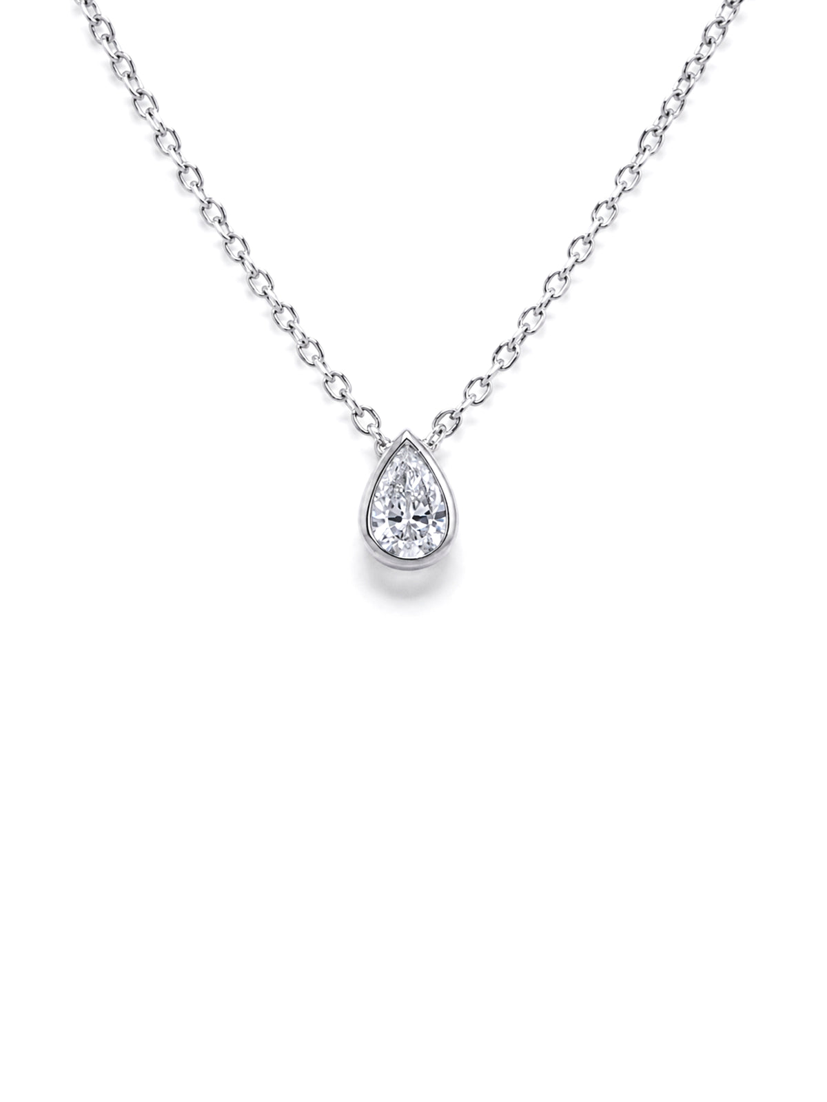 Lab Grown Diamond Pendant, Sterling Silver