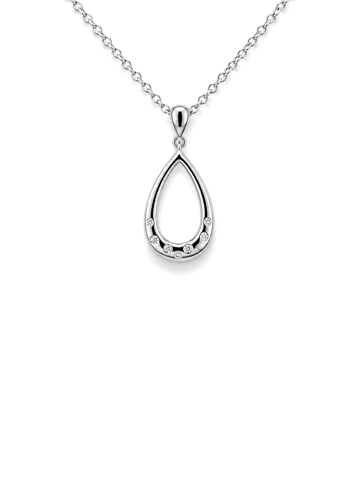 Lab Grown Diamond Pendant, Sterling Silver