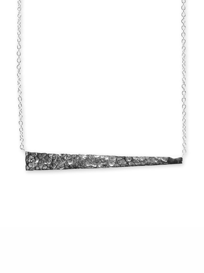 Tapered Bar Necklace, Sterling Silver 42-45cm