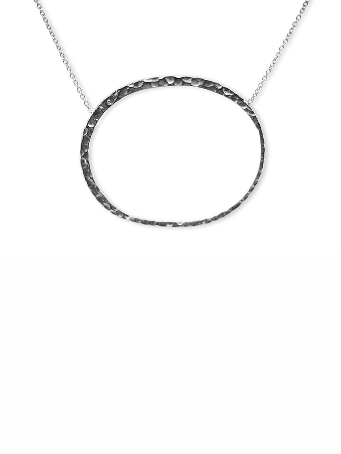 Circle Necklace, Sterling Silver 40+3cm