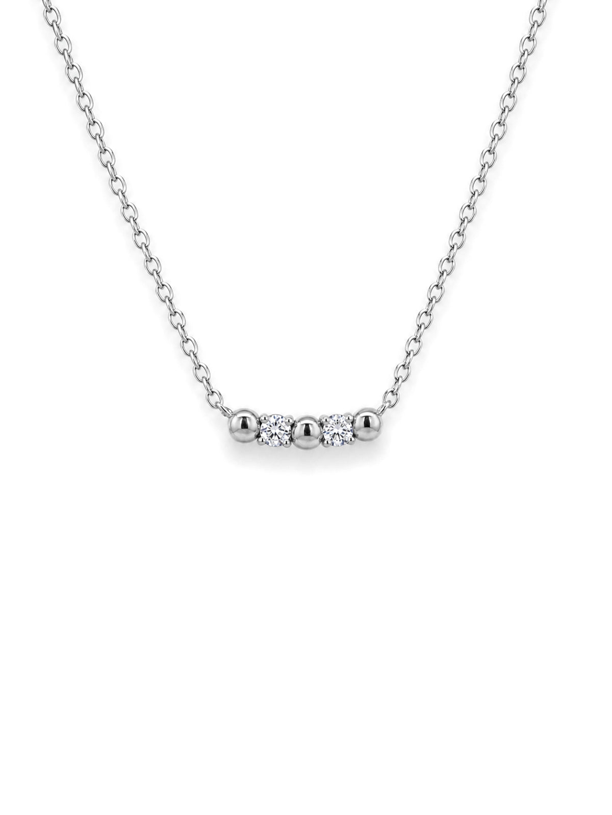 Lab Grown Diamond Necklet, Sterling Silver