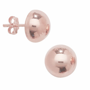 Half ball stud earring ss/rg 9mm