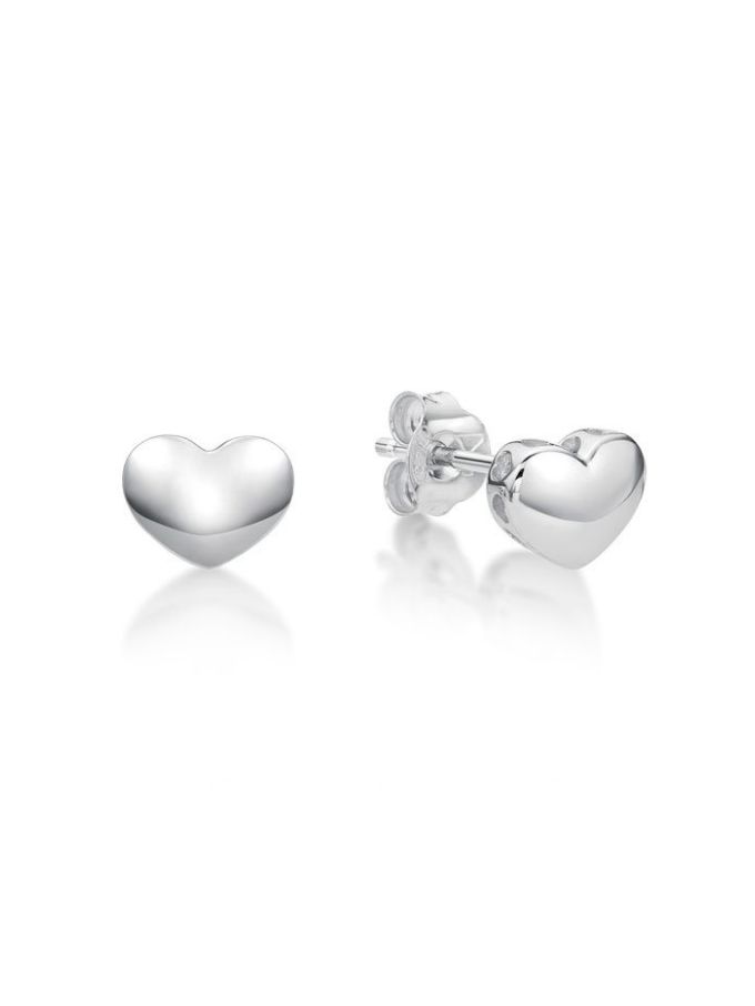 Dome Heart Stud Ear Rings.