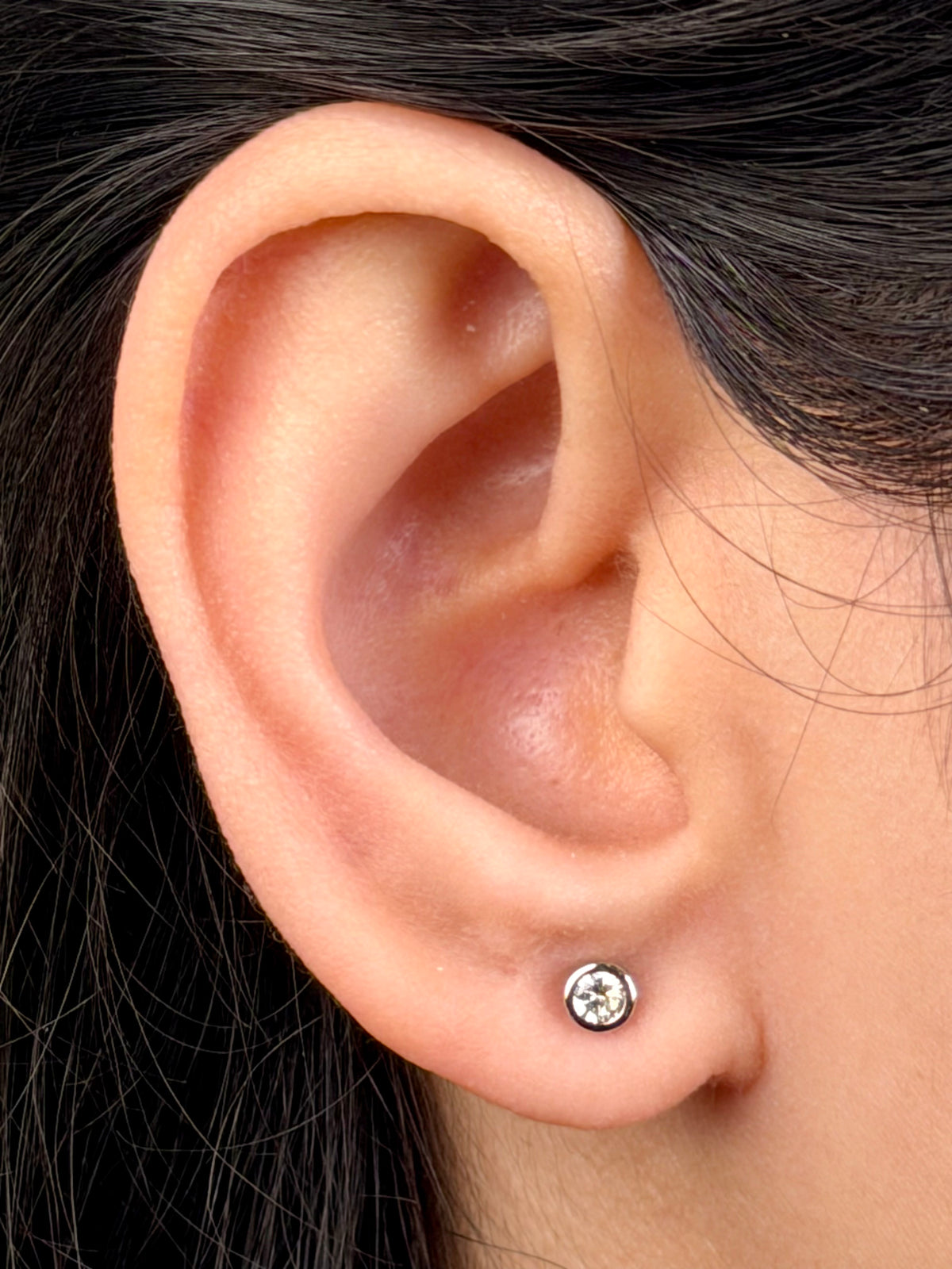 Lab Grown Diamond Stud Earrings, Sterling Silver