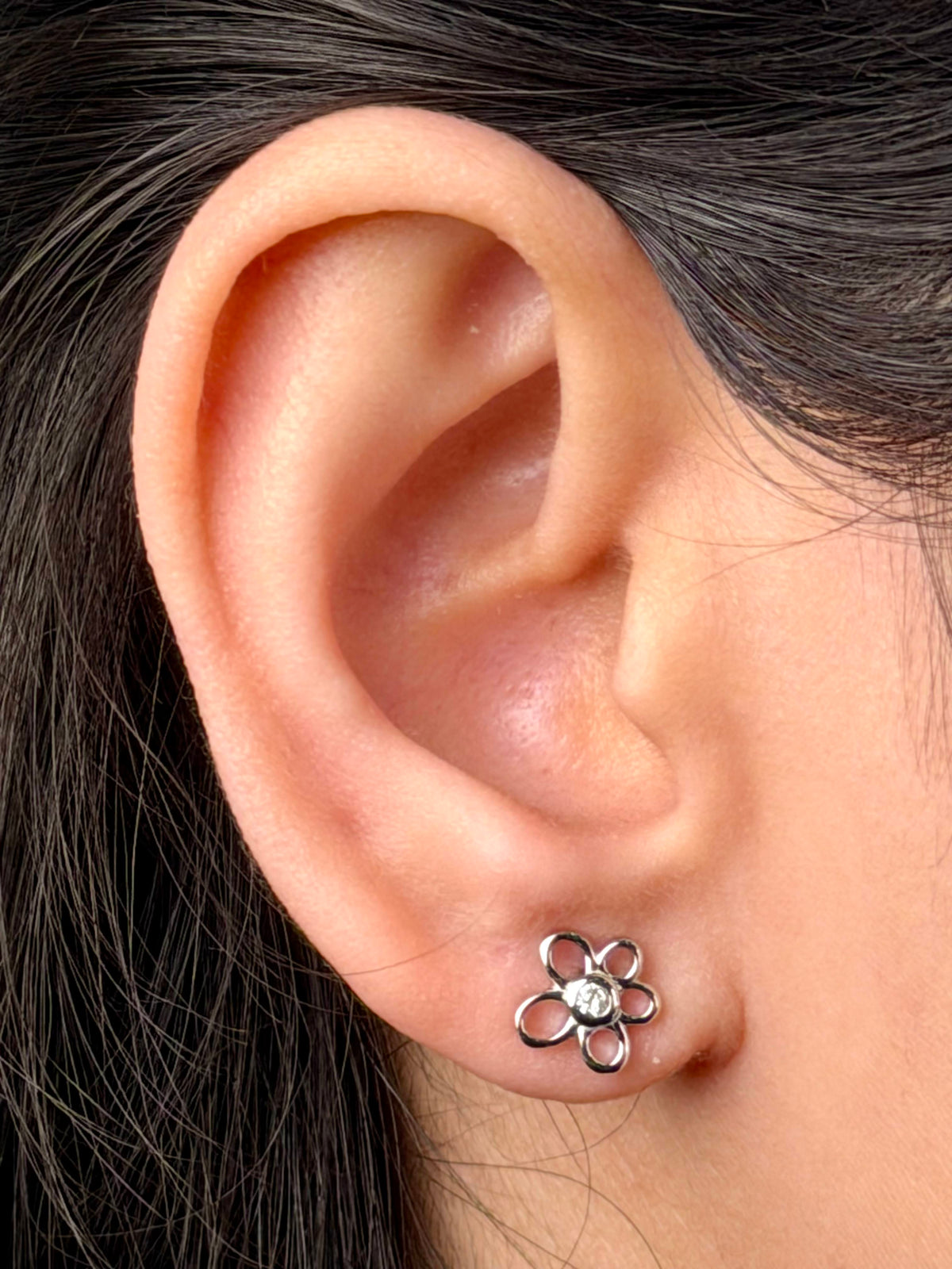 Lab Grown Diamond Stud Earrings, Sterling Silver