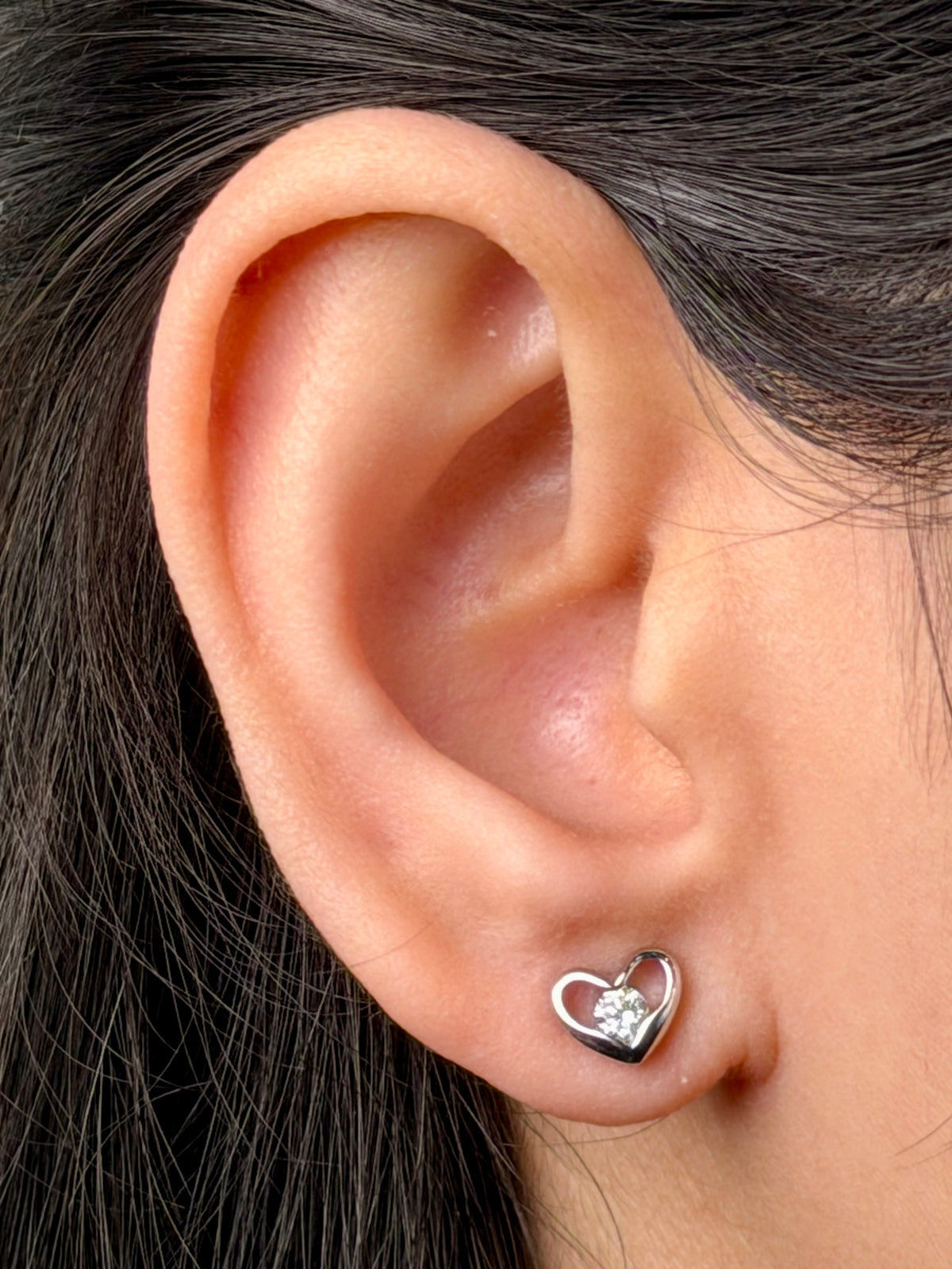 Lab Grown Diamond Stud Earrings, Sterling Silver