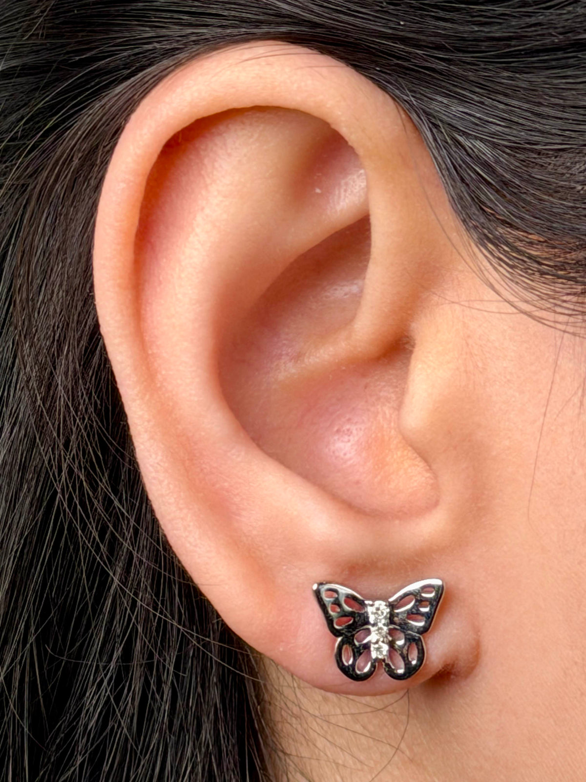 Lab Grown Diamond Stud Earrings, Sterling Silver