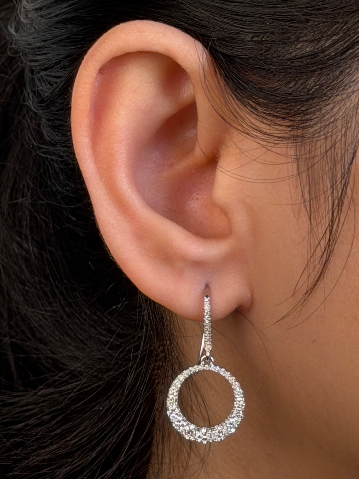 Lab Grown Diamond Drop Earrings, Sterling Silver