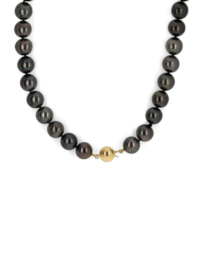 Tahitian Pearl Strand 11x13mm 44cm, 14K Yellow Gold Clasp.