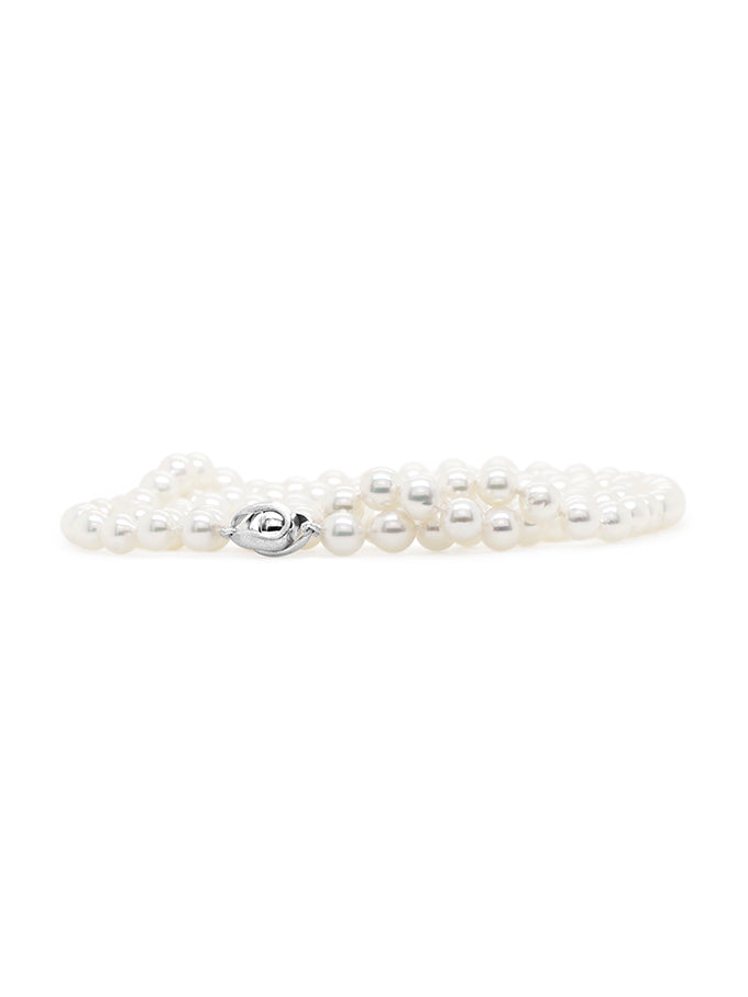 6-6.5mm Akoya Baroque Knotted Pearl 70cm Necklet Sterling Silver Clasp