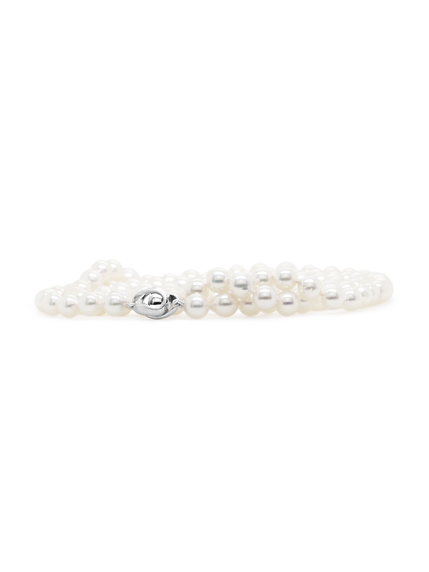 6-6.5mm Akoya Baroque Knotted Pearl 70cm Necklet Sterling Silver Clasp