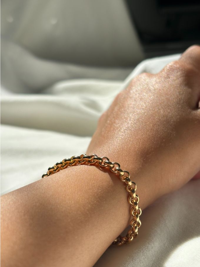 5mm Belcher Link Bracelet in 9 Carat Yellow Gold