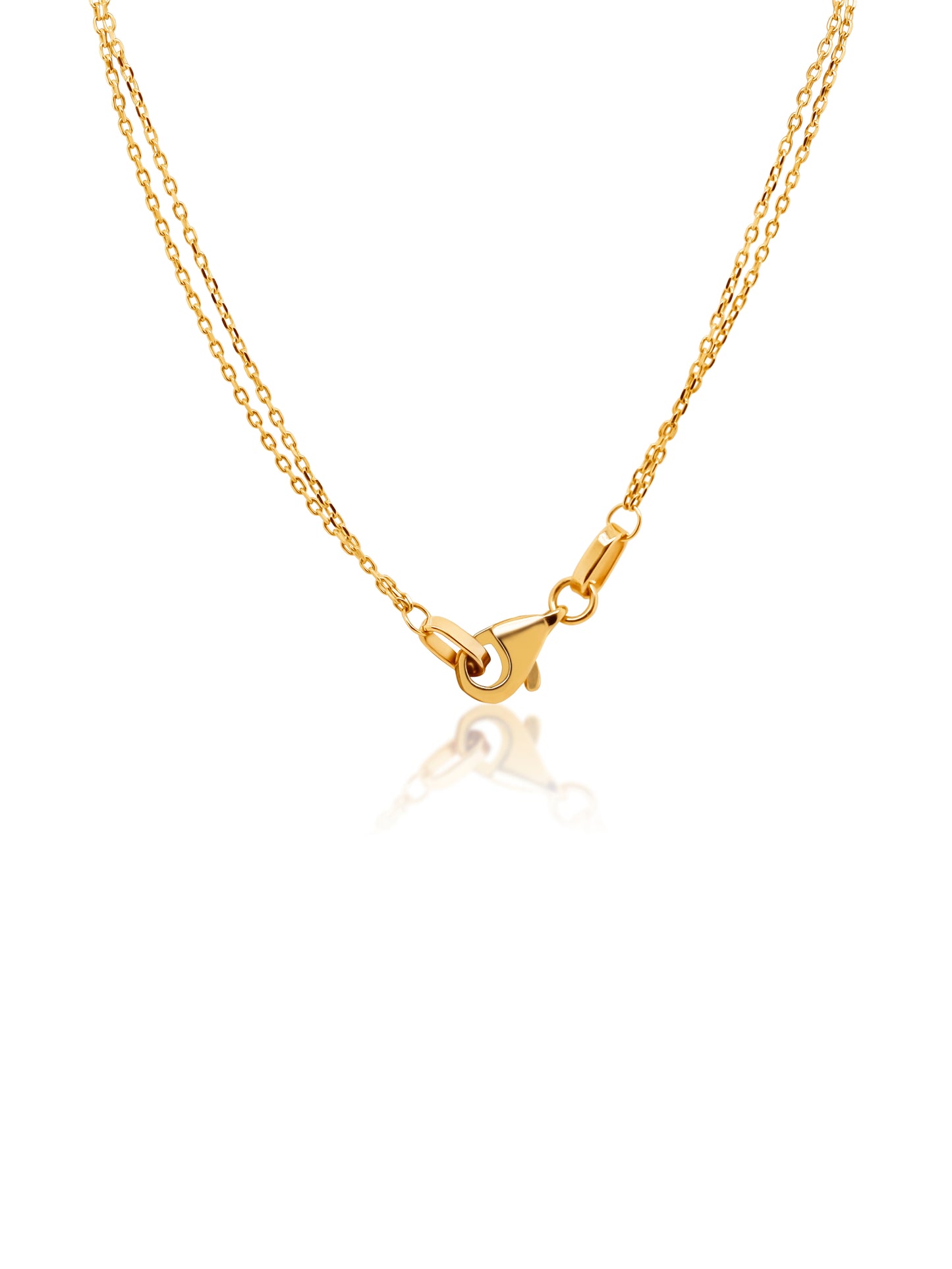Paperclip Double Trace Necklace, 9K Yellow Gold