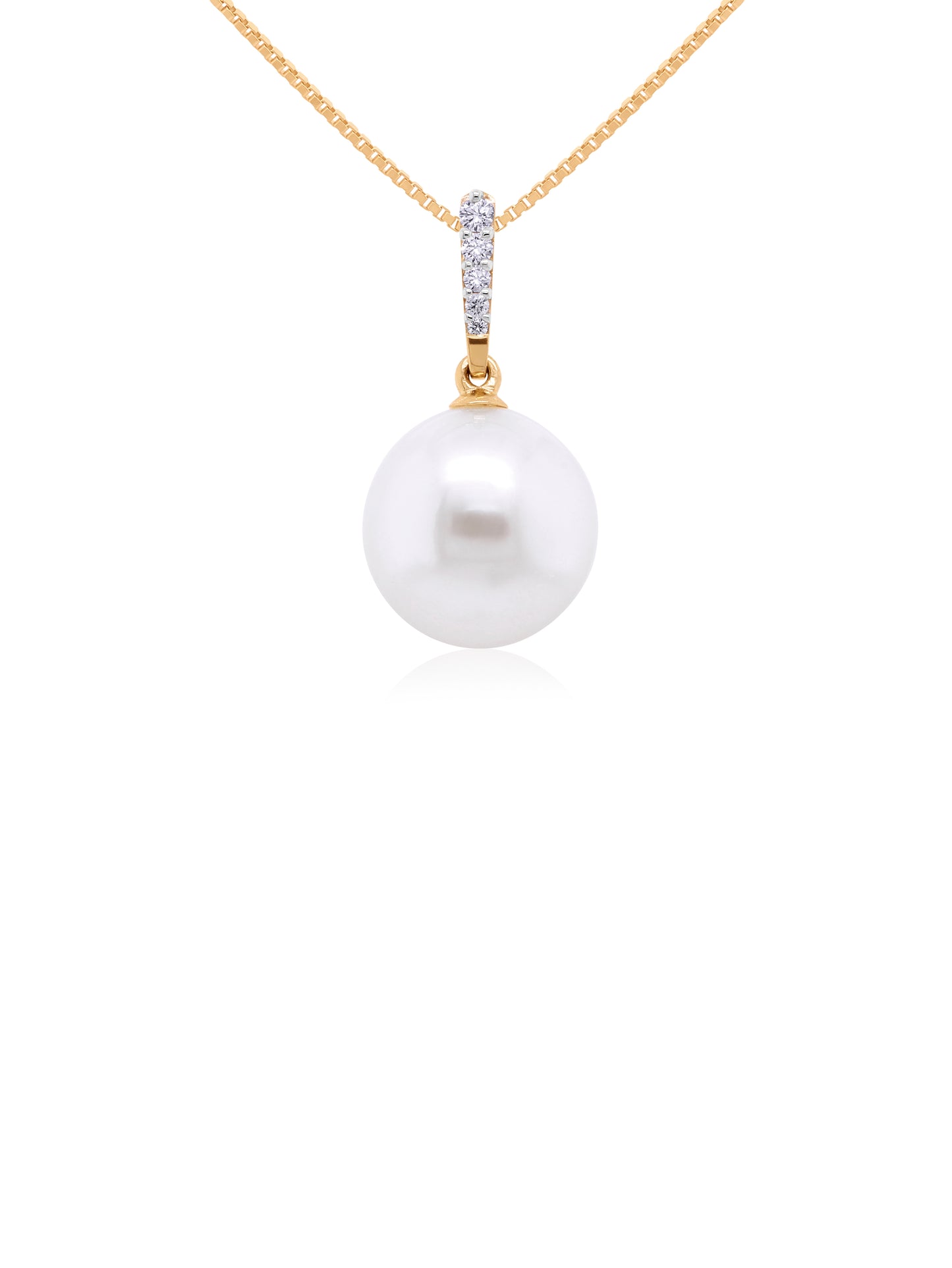 13 mm South Sea Keshi Pearl & D=0.08 carat diamond Pendant