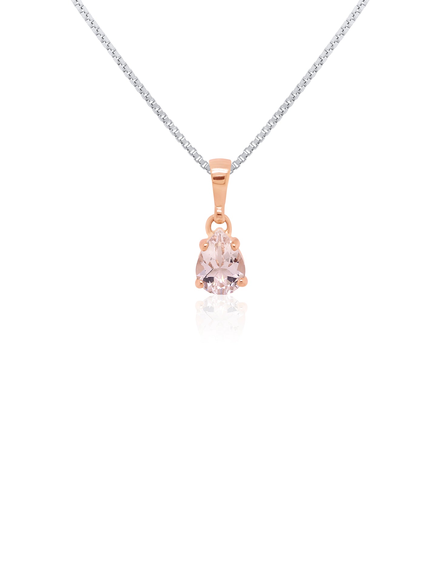 Morganite Pendant, 9K Rose Gold
