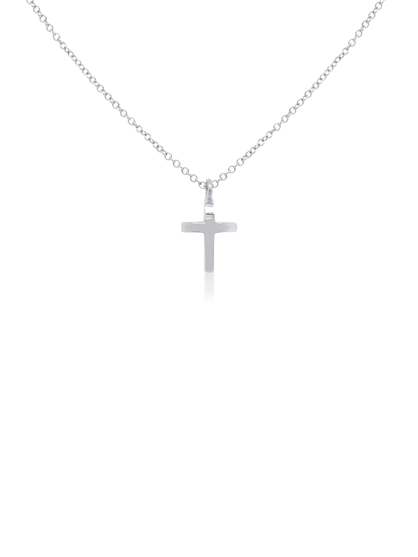 Cross Pendant Small, 9K White Gold