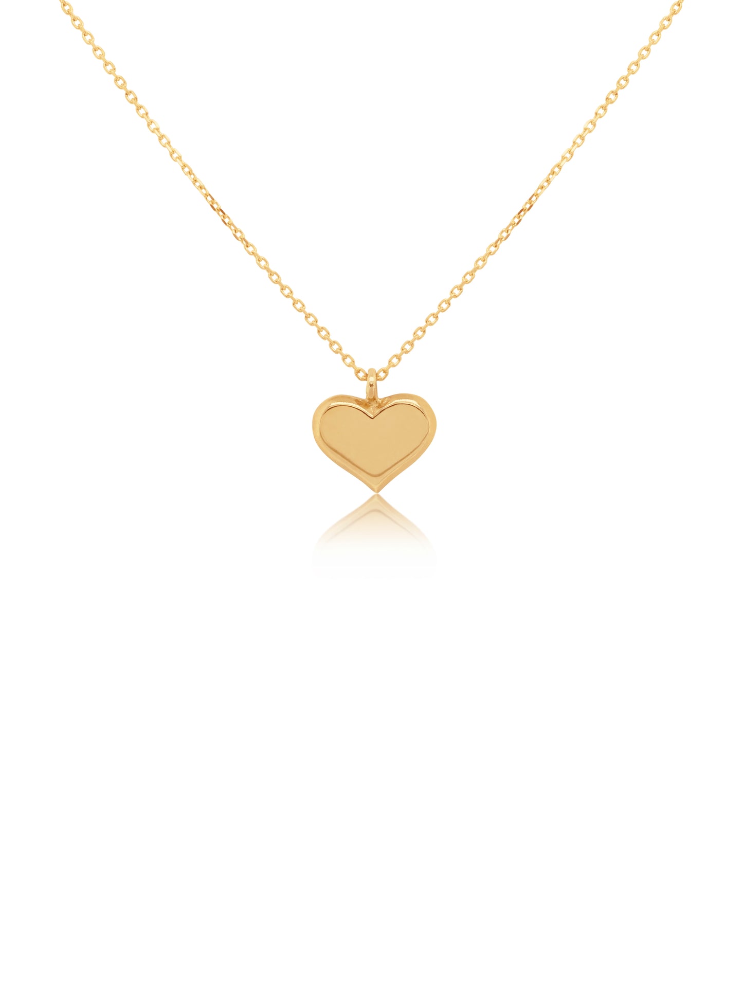Solid Heart Pendant in 9 Carat Yellow Gold