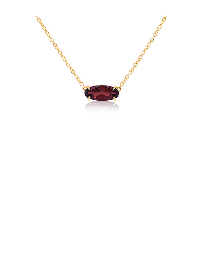 Oval Garnet Pendant in 9 Carat Yellow Gold