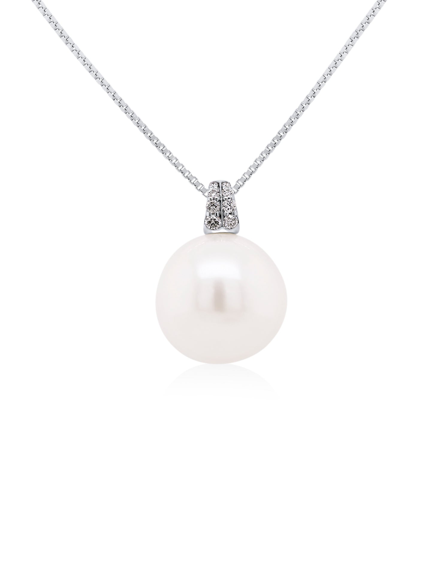 South Sea Pearl & Diamond Pendant, 9K White Gold
