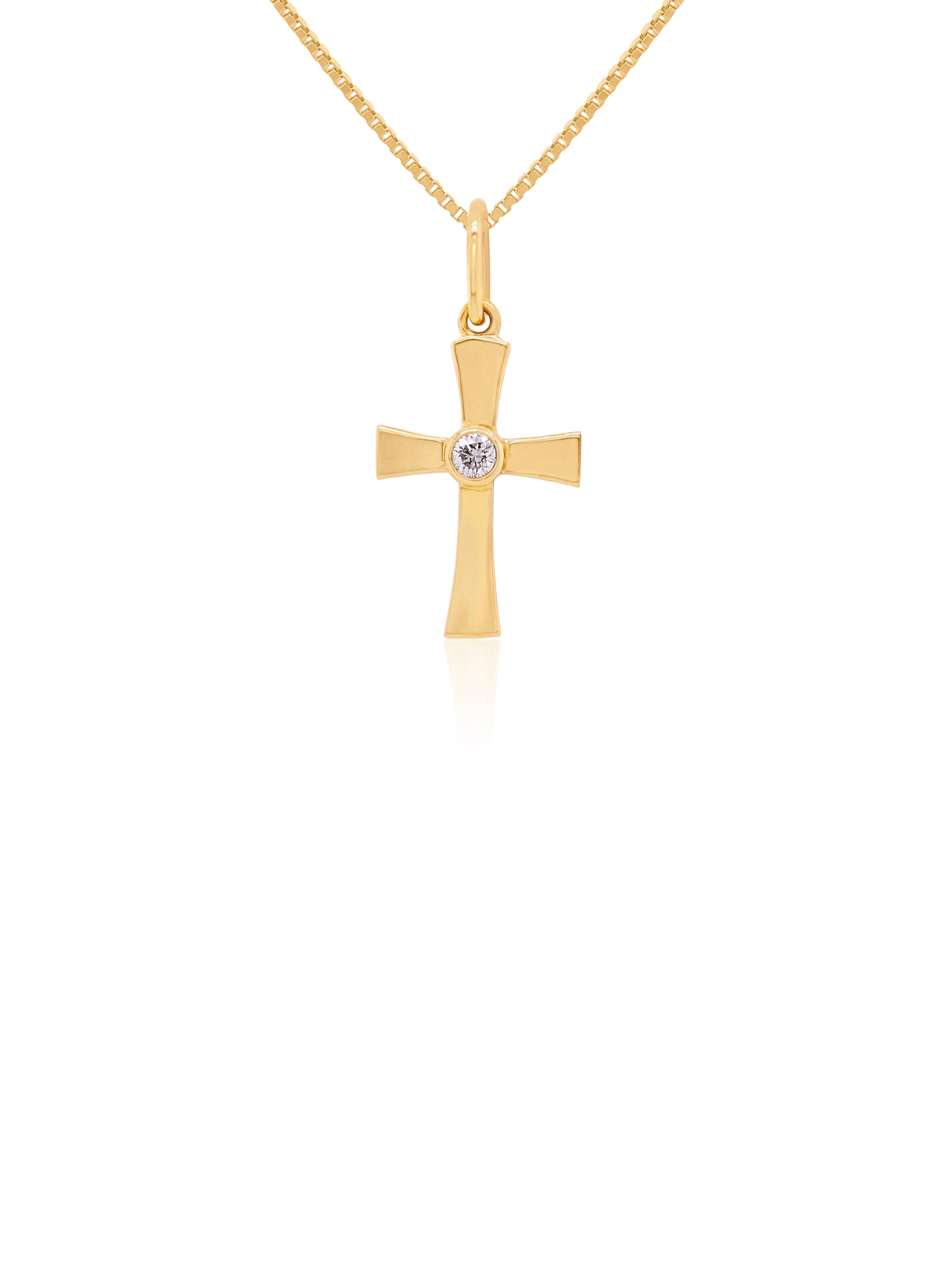 Diamond Set Cross, 9K Yellow Gold T=0.04ct.