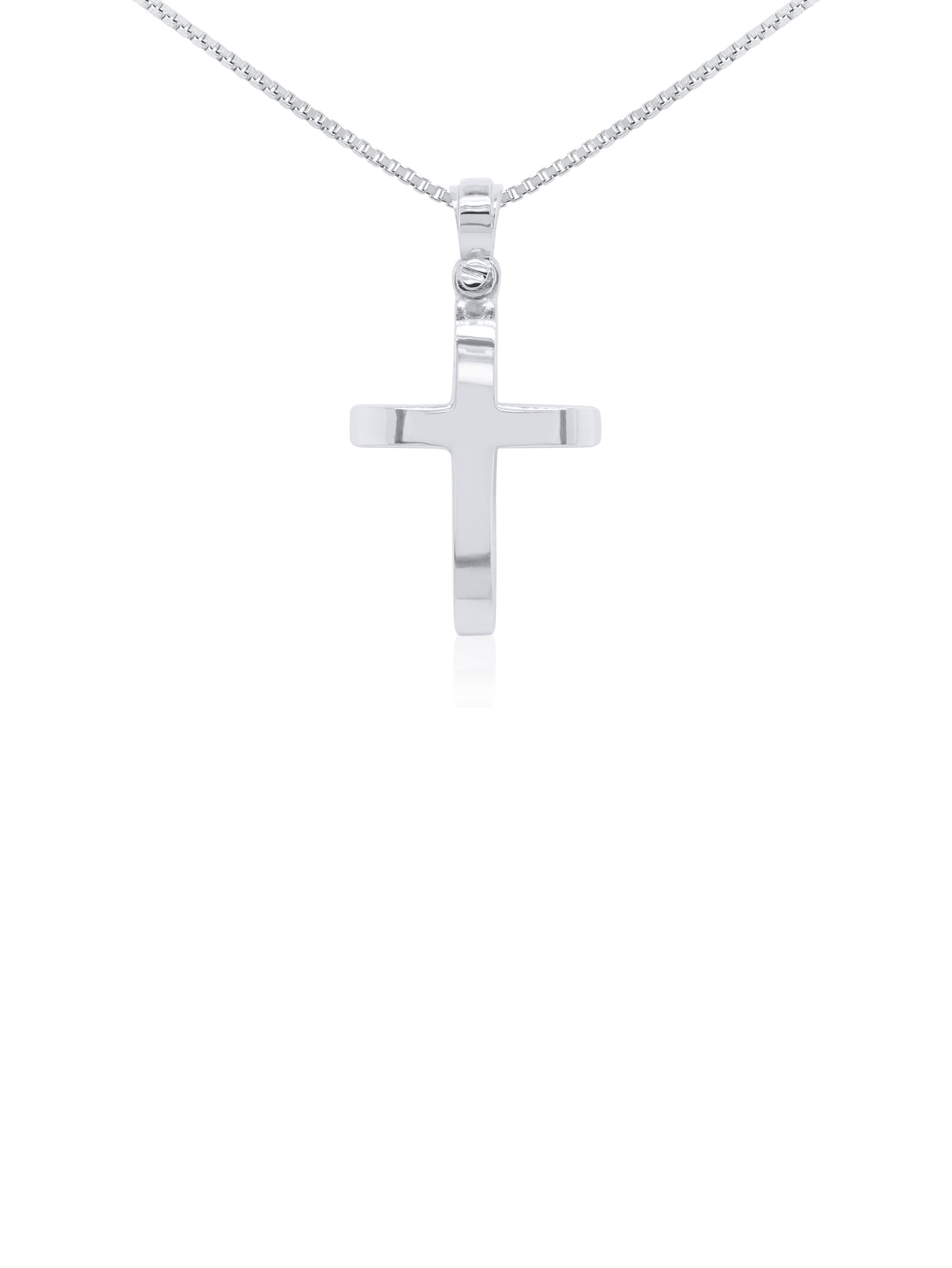 14x18mm Cross Half Round, 9 Carat White Gold