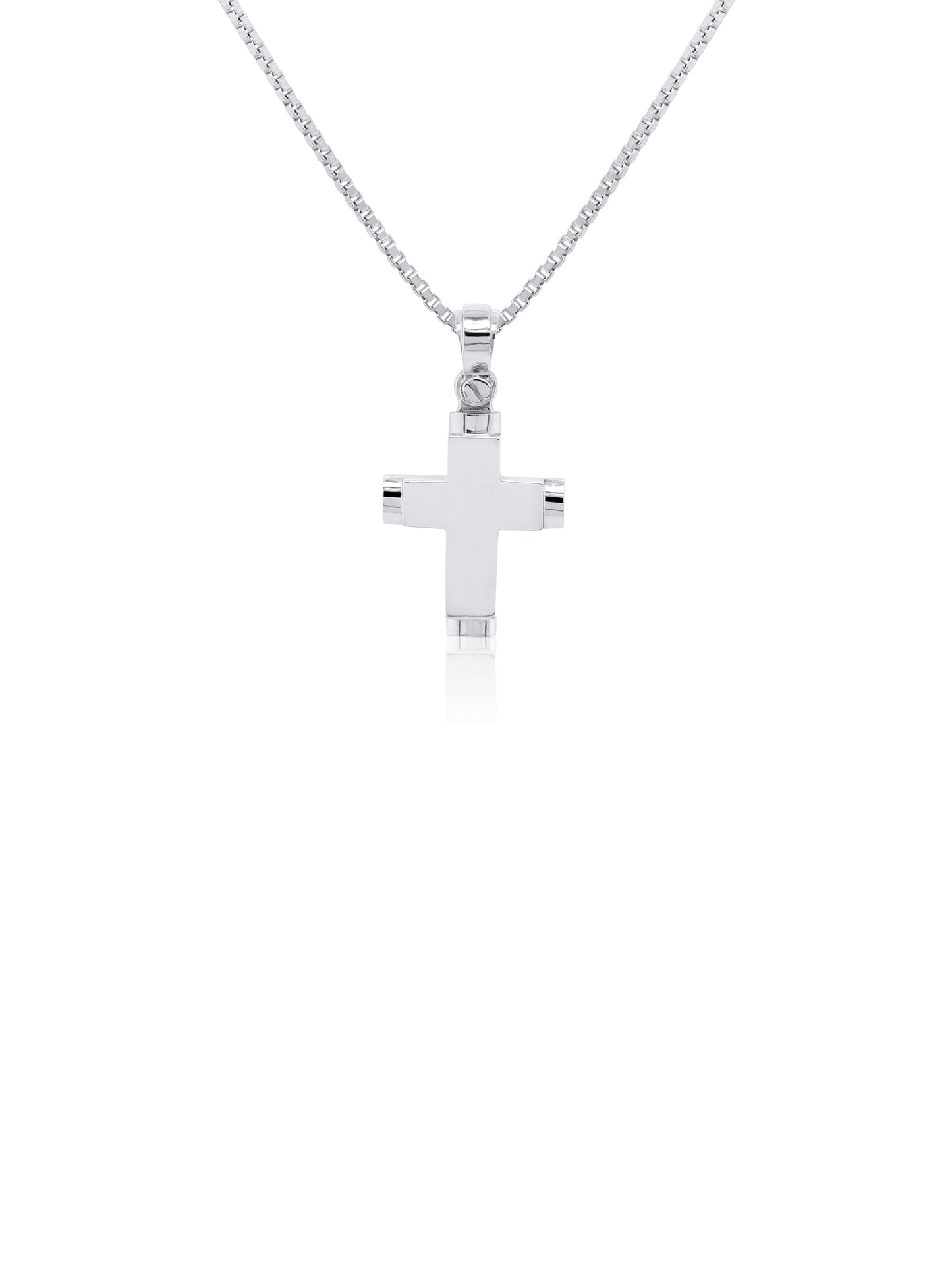 Cross Fancy Small Square, 9K White Gold
