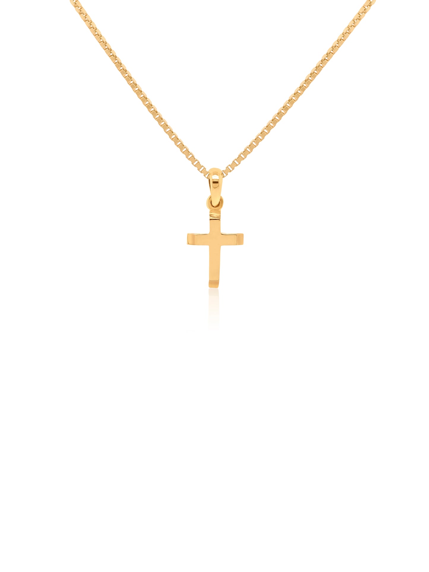 Plain Cross Mitre Edge, 18K Yellow Gold