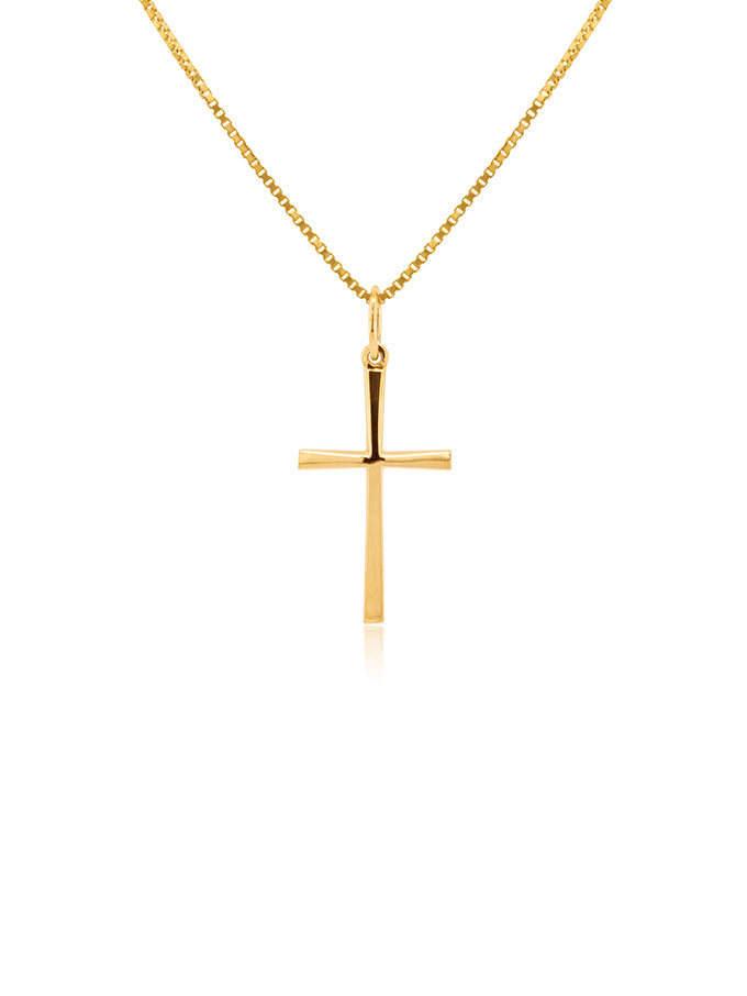 Medium Size Cross Pendant, 18K Yellow Gold.