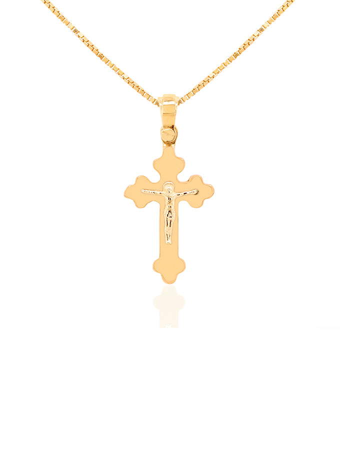Orthodox Crucifix Cross 9K Yellow Gold
