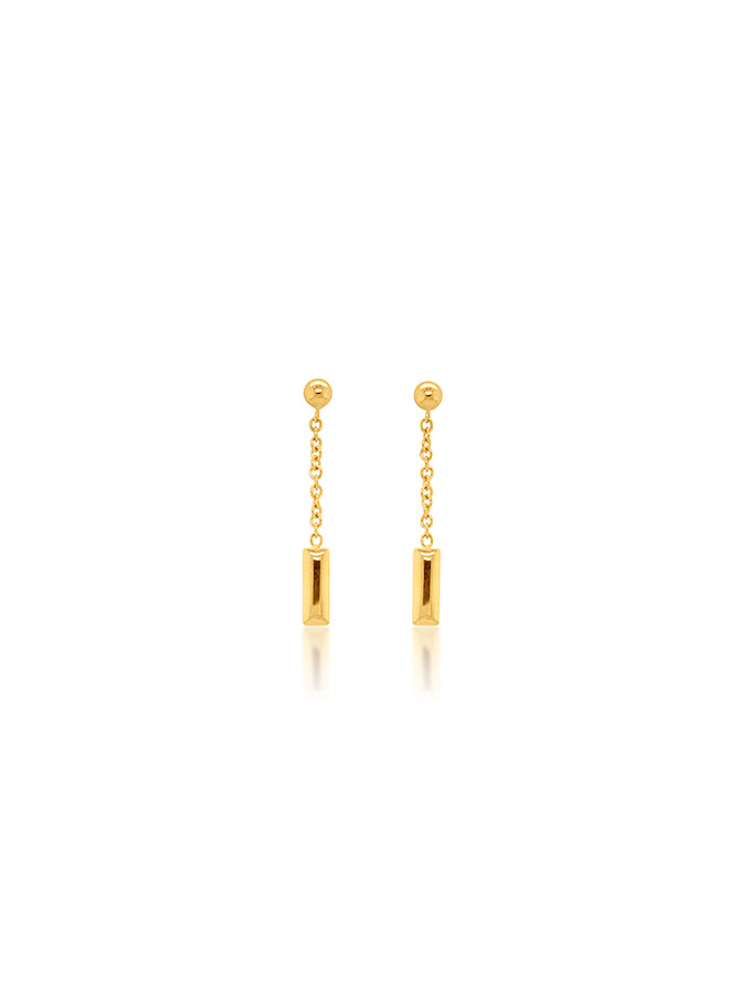 Bar drop stud earrings in 9 Carat Yellow Gold