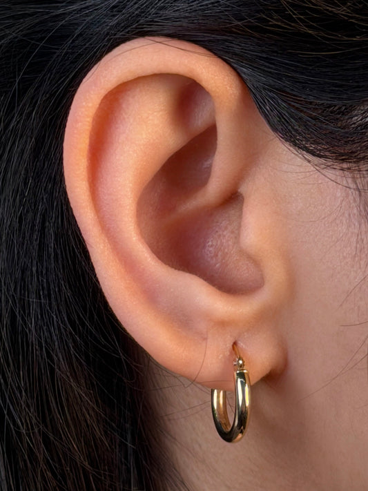 Plain 10mm 9 Carat Yellow Hoops Earrings
