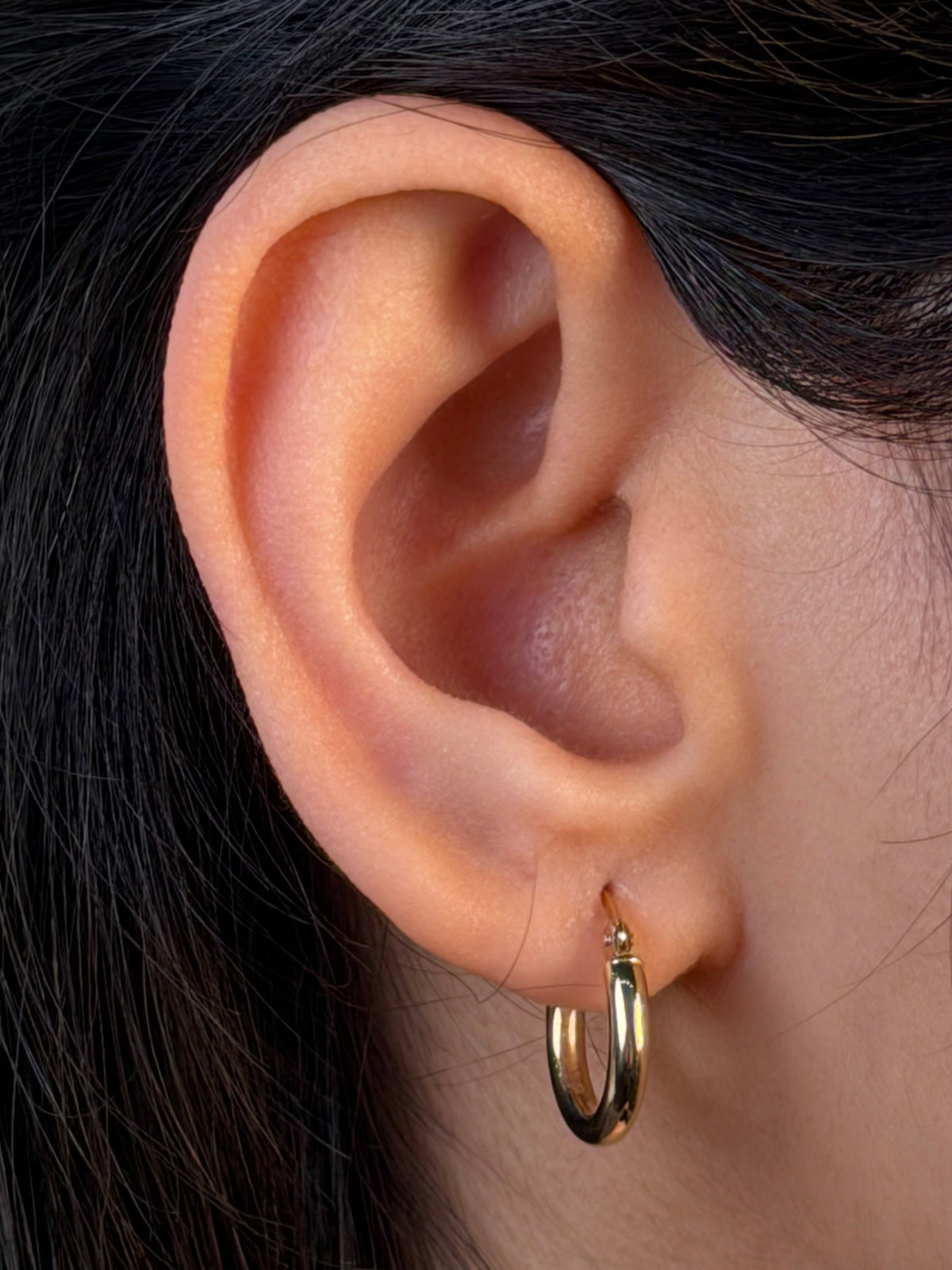 Plain 10mm 9 Carat Yellow Hoops Earrings