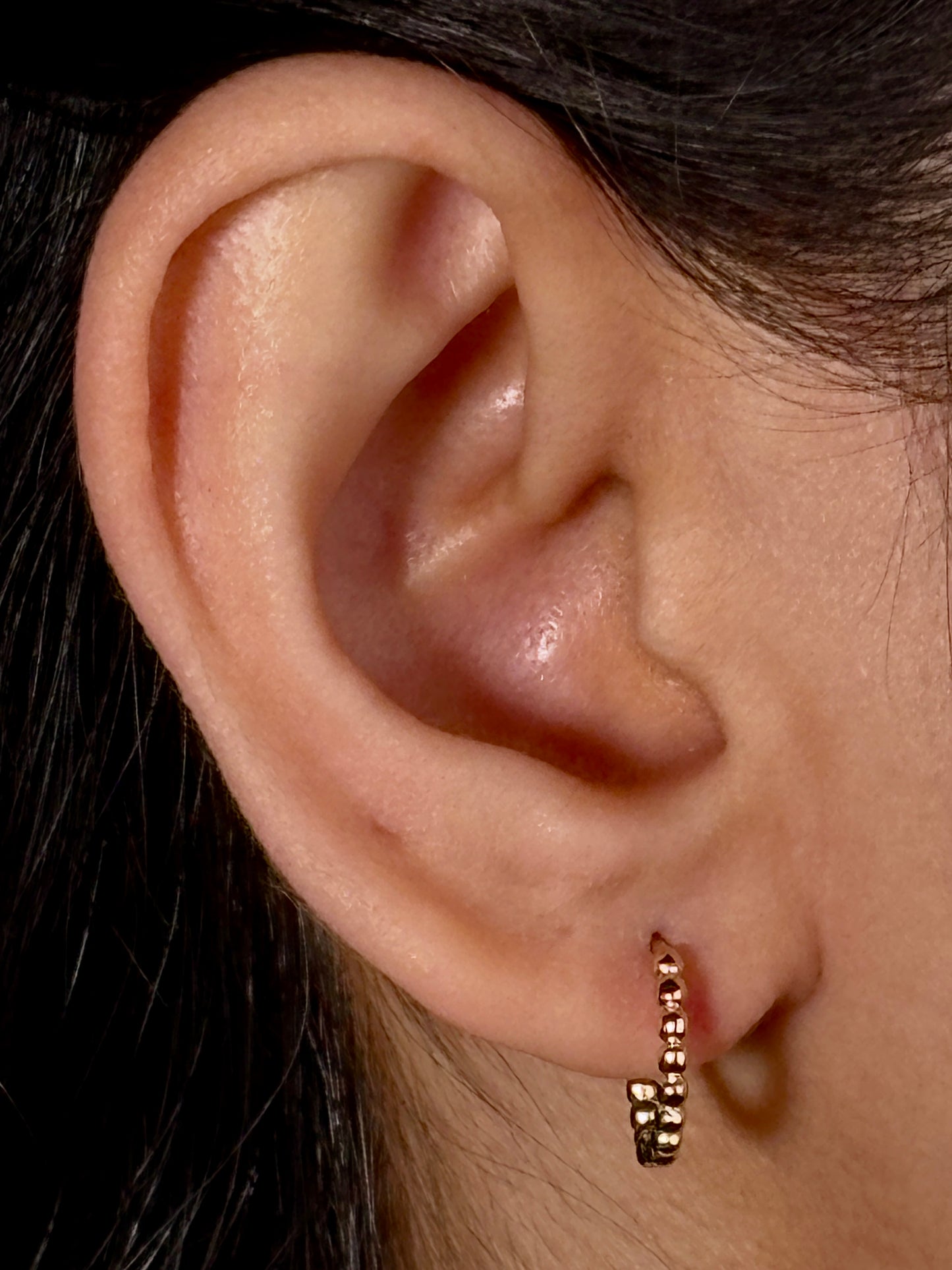 Ball Huggie Earrings in 9 Carat Yellow Gold, 10x2mm