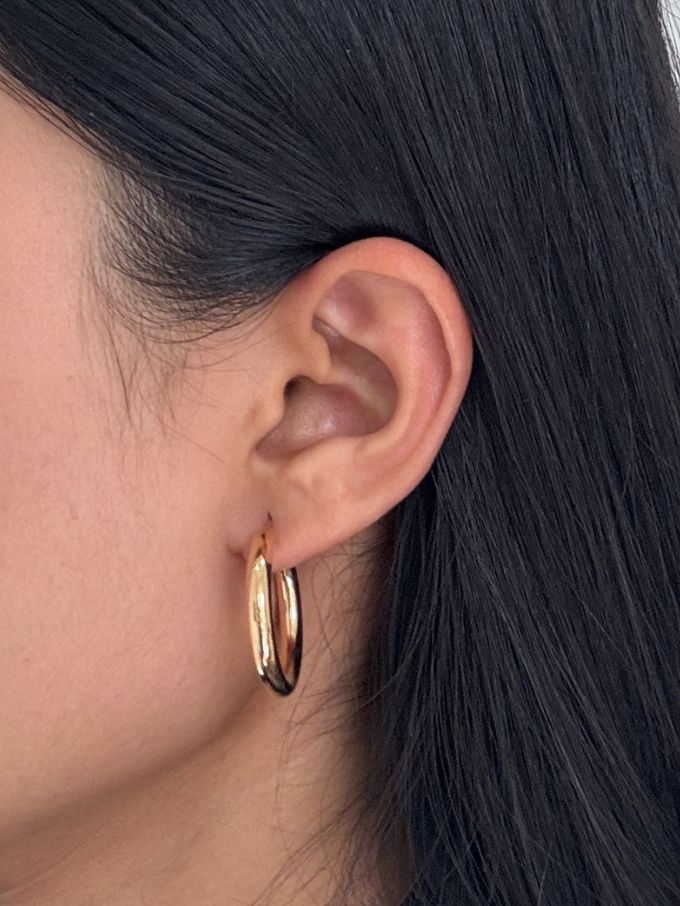 Plain Tubular Hoops in 9 Carat Yellow Gold, 20x4mm