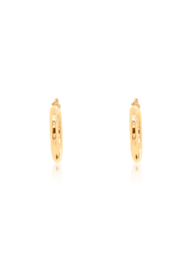 Plain Tubular Hoops in 9 Carat Yellow Gold, 20x4mm