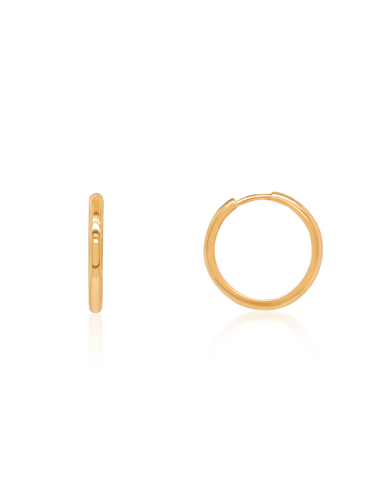Hoops Ear Rings 15mm, 9K Yellow Gold.
